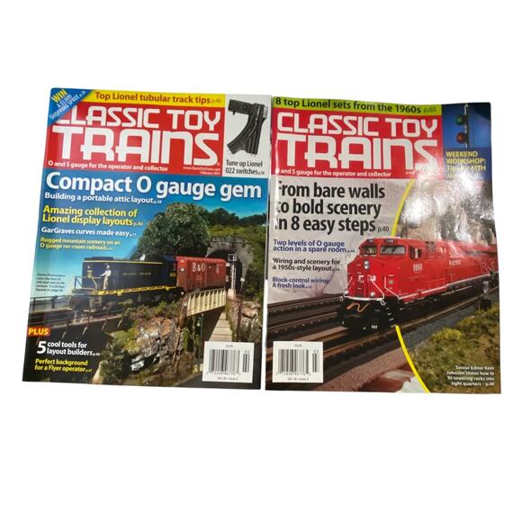 Lot 2 Classic Toy Trains February March 2013 Magazine Layout Scenery Model Track - Picture 1 of 5